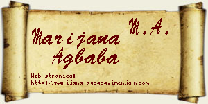 Marijana Agbaba vizit kartica